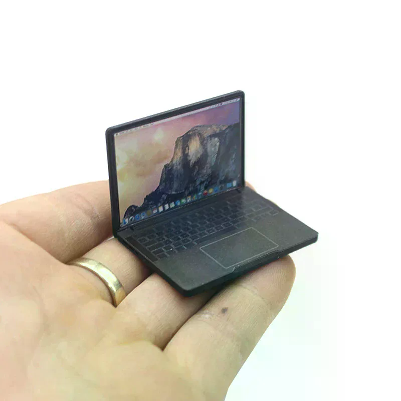 Laptop Accessories Computer - Linda Mini Laptop de Simulación 1:12,