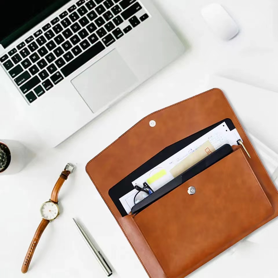 Laptop Accessories Organizer Bag - Carpeta de archivos de cuero A4,
