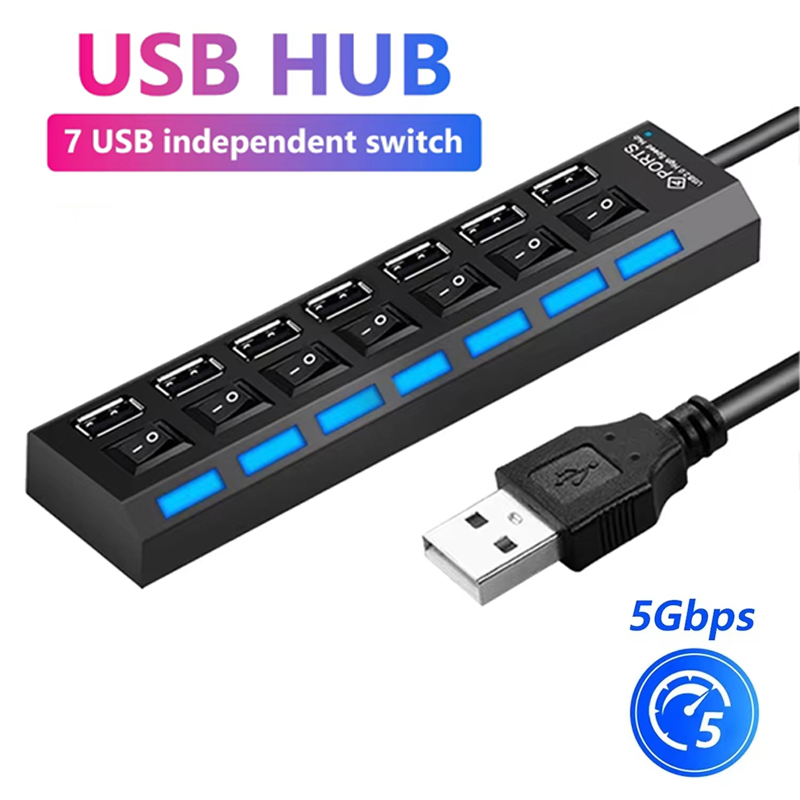 Laptop Accessories Computer - Divisor Hub USB 2,0 de 7