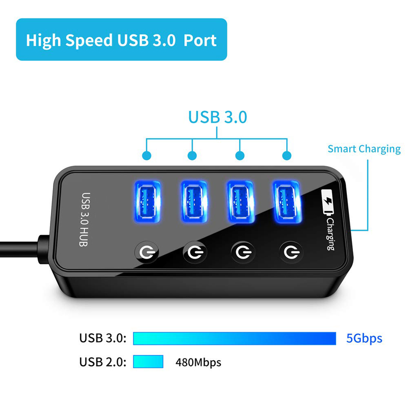 USB HUB 3,0 4 cargador de telé - Laptop Accessories For Programmers reseña y precio