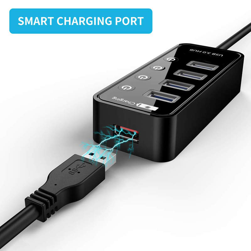 USB HUB 3,0 4 cargador de telé - Laptop Accessories For Programmers reseña y precio