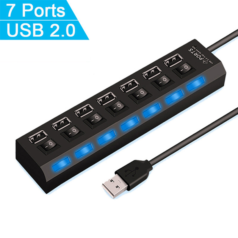 Divisor Hub USB 2,0 de 7 puert - Laptop Accessories Computer reseña y precio