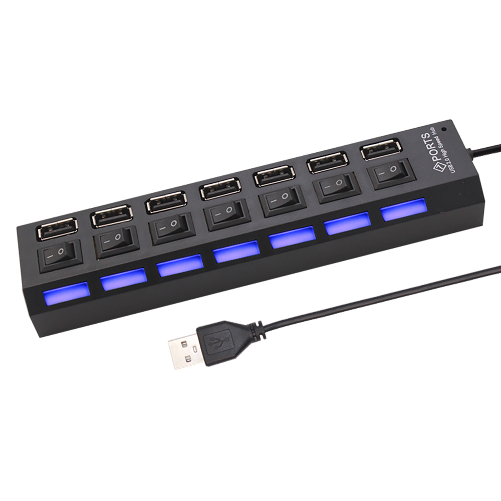 Divisor Hub USB 2,0 de 7 puert - Laptop Accessories Computer reseña y precio